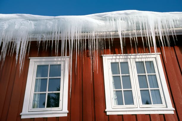 Ice Dam, rooftop, Clio Michigan