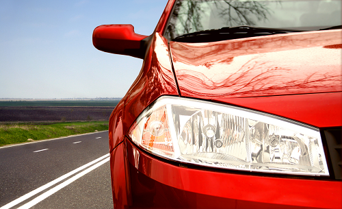 a car parked on the side of a road