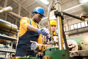 two factory workers